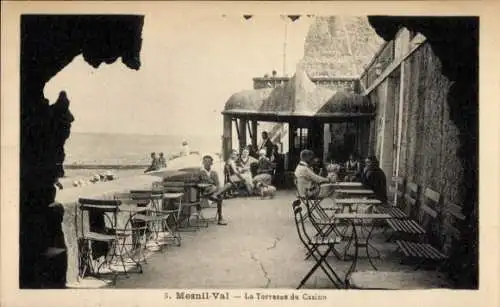 Ak Mesnil Val Seine Maritime, Terrasse du Casino