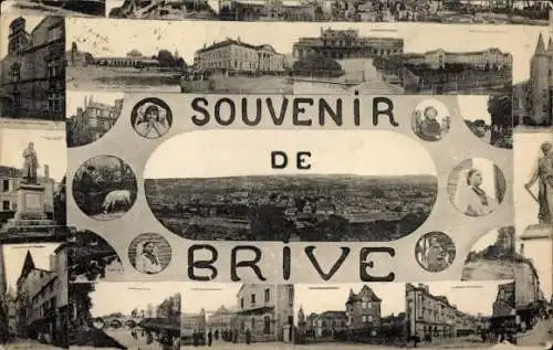 Ak Brive la Gaillarde Corrèze, Gesamtansicht, Souvenir