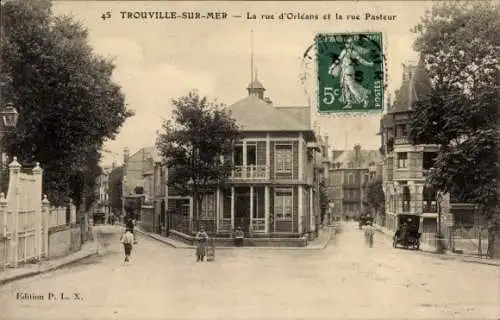 Ak Trouville sur Mer Calvados, Rue d’Orleans, Rue Pasteur