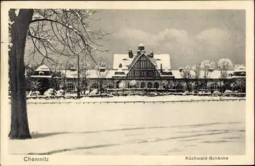 Ak Chemnitz in Sachsen, Küchwald-Schänke, Winter