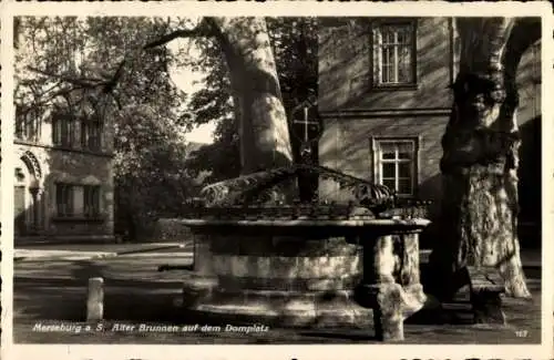 Ak Merseburg an der Saale, Alter Brunnen, Domplatz