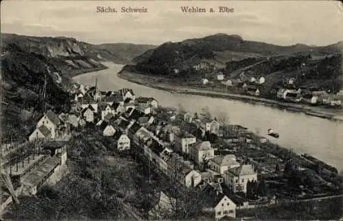 Ak Wehlen an der Elbe Sächsische Schweiz, Panorama