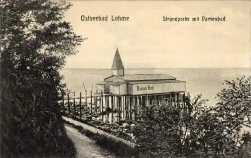 Ak Lohme auf Rügen, Strand, Damenbad