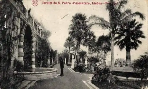 Ak Lisboa Lissabon Portugal, Jardim de S. Pedro d'Alcantara