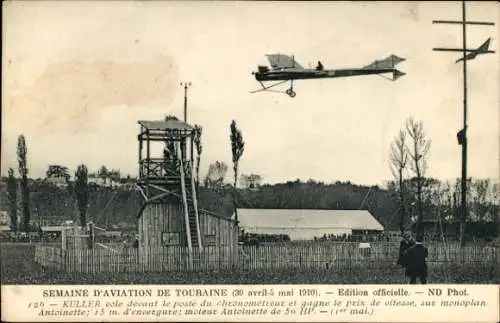 Ak Touraine Aviation Week 1910, Kuller, Antoinette Monoplane