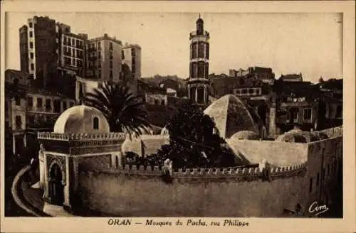 Ak Oran Algerien, die Pacha Moschee in der Rue Philippe