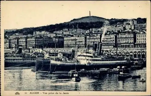 Ak Algier Algier Algerien, Dampfschiffe am Pier