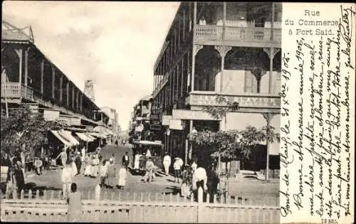 Ak Port Said Ägypten, Rue du Commerce