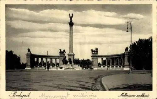 Ak Budapest Ungarn, Millenium Denkmal