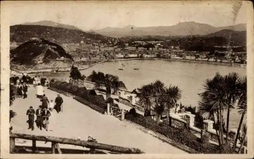 Ak Donostia San Sebastián Baskenland, Blick vom Monte Igueldo