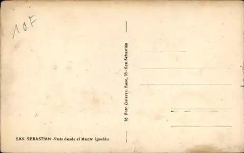Ak Donostia San Sebastián Baskenland, Blick vom Monte Igueldo