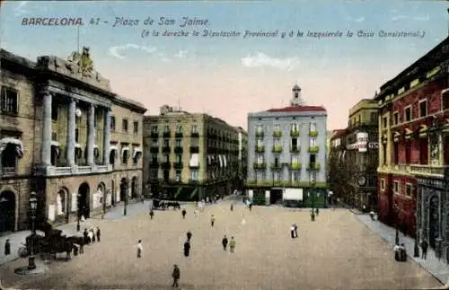 Ak Barcelona Katalonien Spanien, Plaza de San Jaime