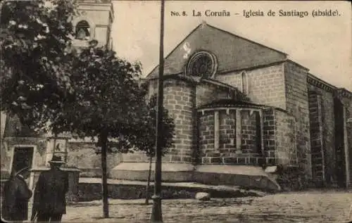 Ak La Coruña Galicia, Kirche von Santiago