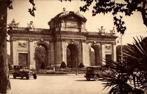 AK Madrid Spanien, Puerta de Alcala, Unabhängigkeitsplatz