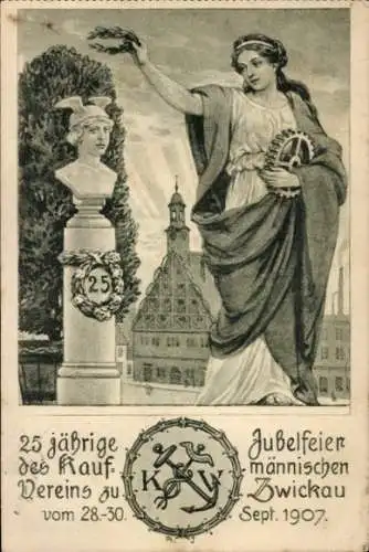 Ak Zwickau in Sachsen, Kaufmännischer Verein, 25-jährige Jubelfeier 1907