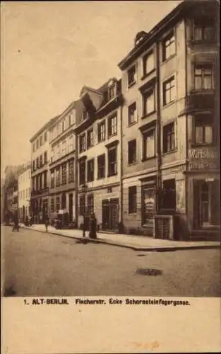 Ak Berlin, Fischerstraße Ecke Schornsteinfegergasse, Wirtshaus