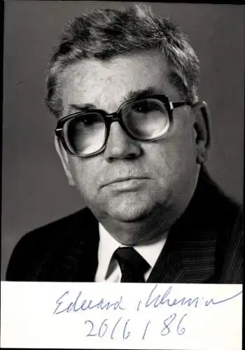 Ak Politiker Eduard Ackermann, Pressesprecher Kanzleramt Helmut Kohl, Autogramm