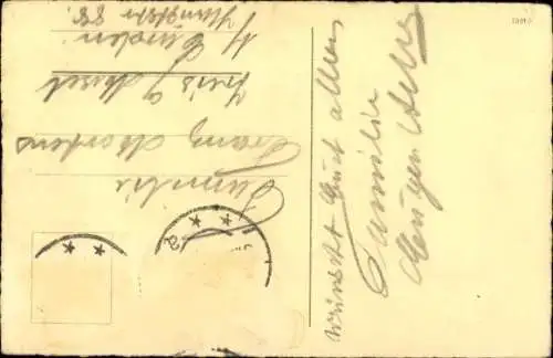 Ak Glückwunsch Neujahr, Fliegenpilze, Kleeblätter, Hufeisen