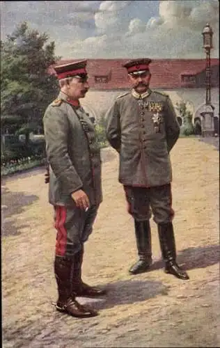 Ak Kaiser Wilhelm II., Generalfeldmarschall Paul von Hindenburg, Schloss zu Posen, 1915