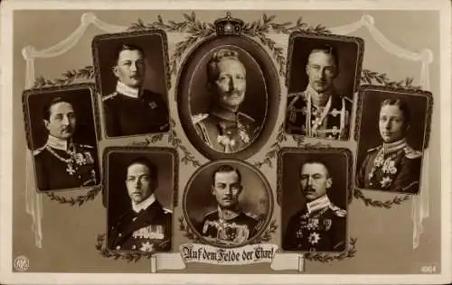 Ak Kaiser Wilhelm II., Prinzen, Auf dem Felde der Ehre, Herzog Ernst August von Braunschweig