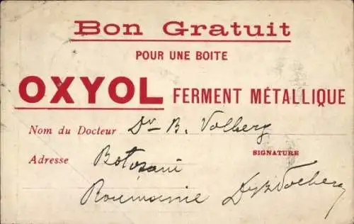 Ak Reklame, Oxyol, Ferment Metallique, Messierus Michel & Cognard, Pharmacie Yvon