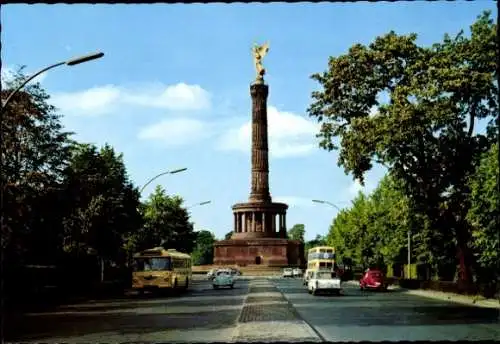 Ak Berlin Tiergarten, Siegessäule, Busse