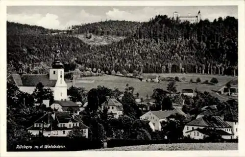 Ak Borek Walddorf Szczytna Rückers Schlesien, Burg Waldstein