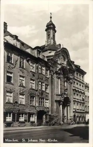 Ak München, St. Johann Nep.-Kirche, Außenansicht