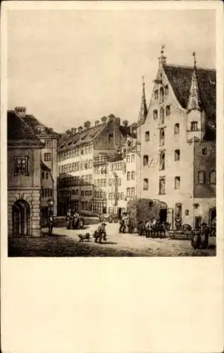 Künstler Ak München, Alt-München, historisches Stadtmuseum 1880