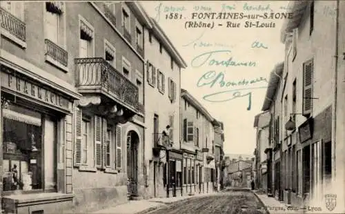 Ak Fontaines sur Saône Rhône, Rue Saint-Louis