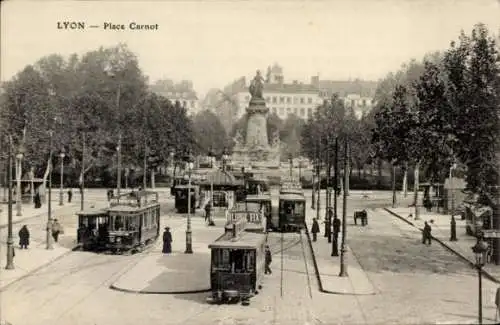 Ak Lyon Rhône, Place Carnot