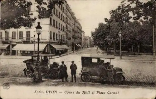 Ak Lyon Rhône, Cours du Midi, Place Carnot