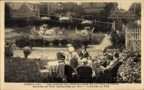 Ak Mesnil Val Seine Maritime, Jardin de l'Hostellerie de la vieille ferme