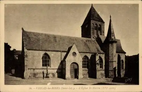 Ak Veules les Roses Seine-Maritime, Kirche St. Martin