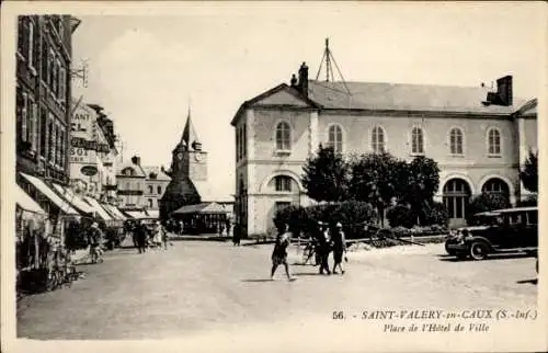 Ak Saint Valery en Caux Seine Maritime, Place de l'Hotel de Ville