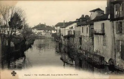 Ak Aurillac Cantal, vue prise du Pont Bourbon