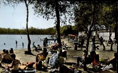 Ak Rambouillet Seine-et-Oise Yvelines, Plage des Etangs de Hollande