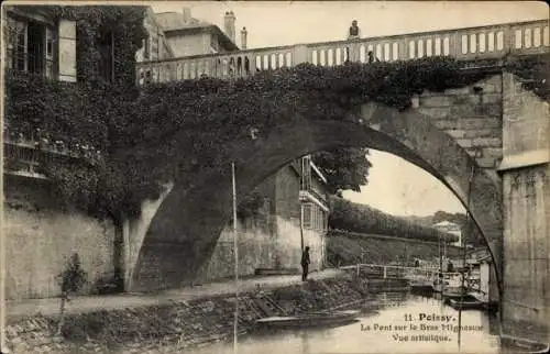 Ak Poissy Yvelines, Pont sur le Bras Migneaux