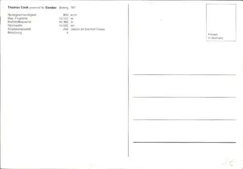 Ak Passagierflugzeug, Thomas Cook powered by Condor, Boeing 767, D-ABUZ