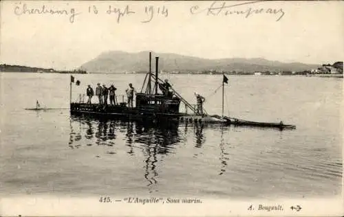 Ak Französisches Kriegsschiff, U-Boot Anguille