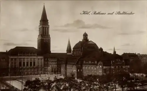 Ak Holtenau Kiel in Schleswig Holstein, Rathaus, Stadttheater