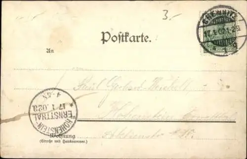 Ak Chemnitz in Sachsen, Hauptpost, Kutschen, Straßenbahn
