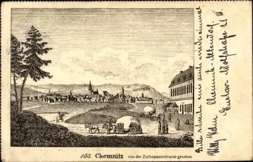 Ak Chemnitz in Sachsen, historische Ansicht von der Zschopauerstraße gesehen