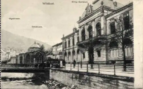 Ak Bad Wildbad im Schwarzwald, Trinkhalle, König Karlsbad, Olgastraße