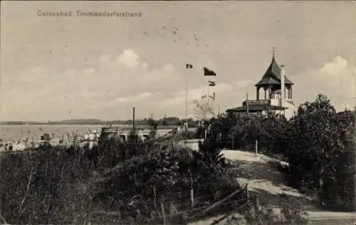 Ak Ostseebad Timmendorfer Strand in Holstein, Düne, Fahnen