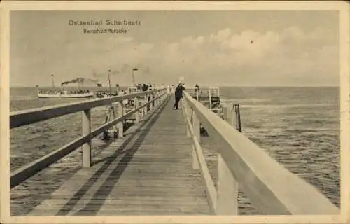 Ak Ostseebad Scharbeutz in Holstein, Dampfschiffbrücke, Dampfer