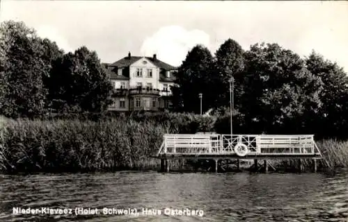 Ak Niederkleveez Bösdorf in Holstein, Haus Osterberg, Bootssteg