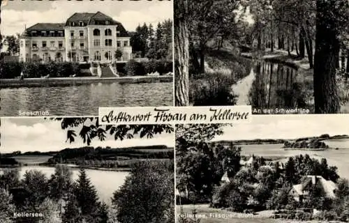 Ak Fissau Eutin in Ostholstein, Seeschloss, Schwentine, Kellersee, Fissauer Bucht