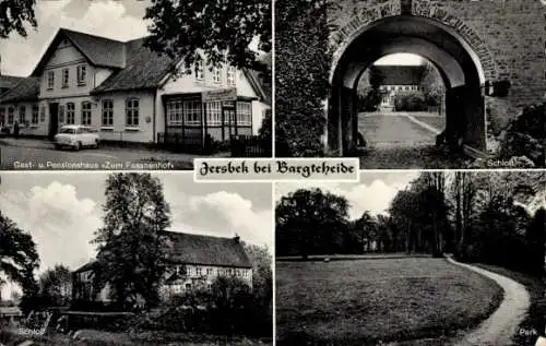 Ak Jersbek in Schleswig-Holstein, Gasthaus zum Fasanenhof, Schloss, Park