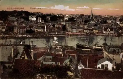 Ak Flensburg in Schleswig Holstein, Panorama